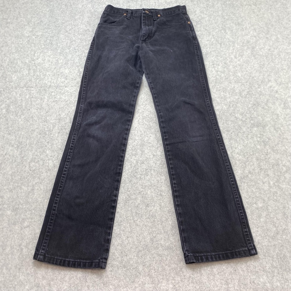 Wrangler Mens 32x30 Jeans (26x29) Black Dark Wash Regular Straight 936WBK